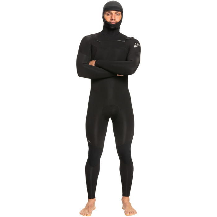 2024 Quiksilver Mens Everyday Sessions 5/4/3mm Chest Zip Hooded Wetsuit EQYW203032 - Black
